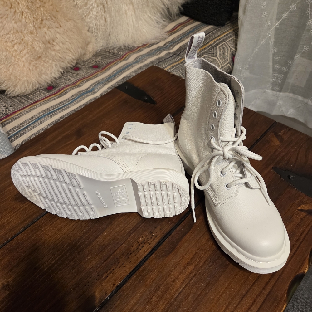 Dr. Martens Off-White Lace-Up Ankle Boots